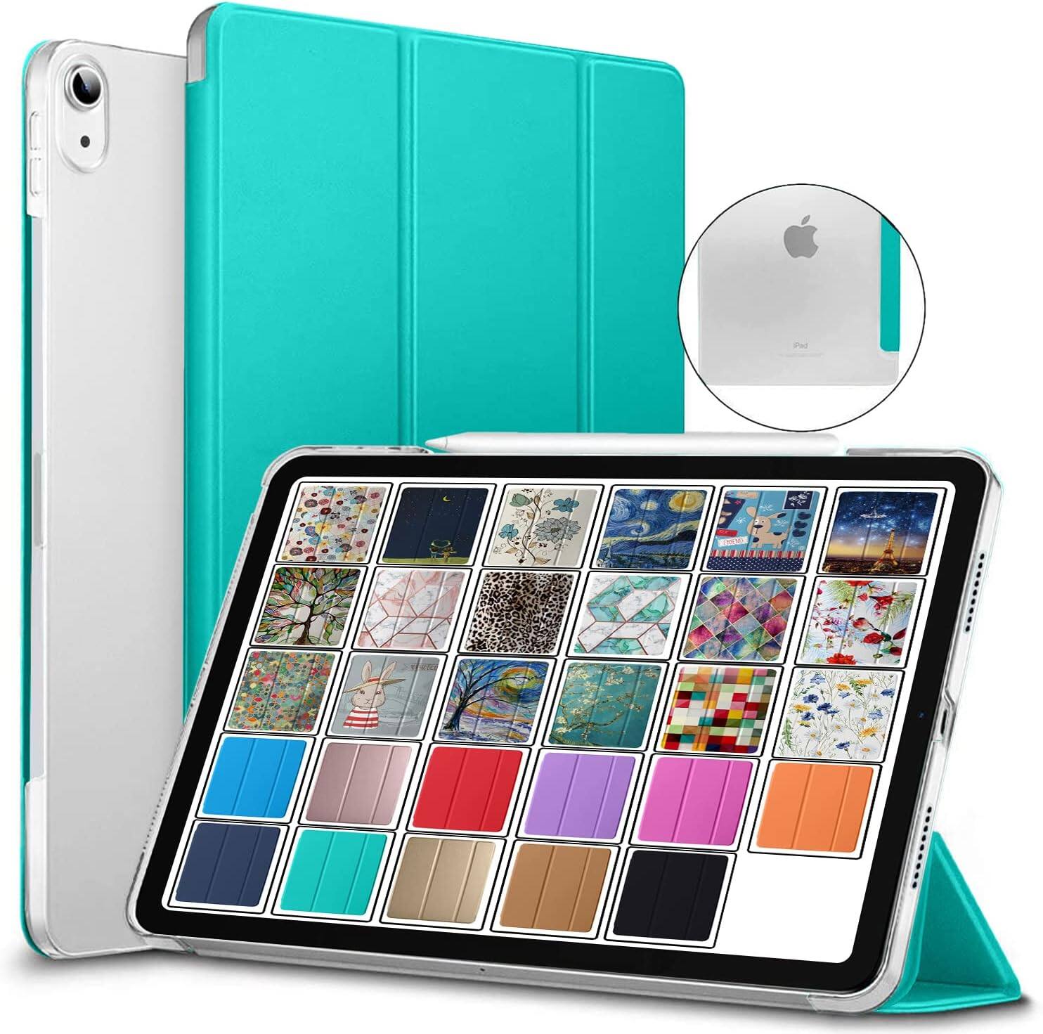Front. DuraSafe Cases - iPad mini 7/6 8.3" 2024/2021 Lightweight Smart Cover with Hard PC Back A2567 A2568 A2569 A2993 A2995 A2996 - Green.