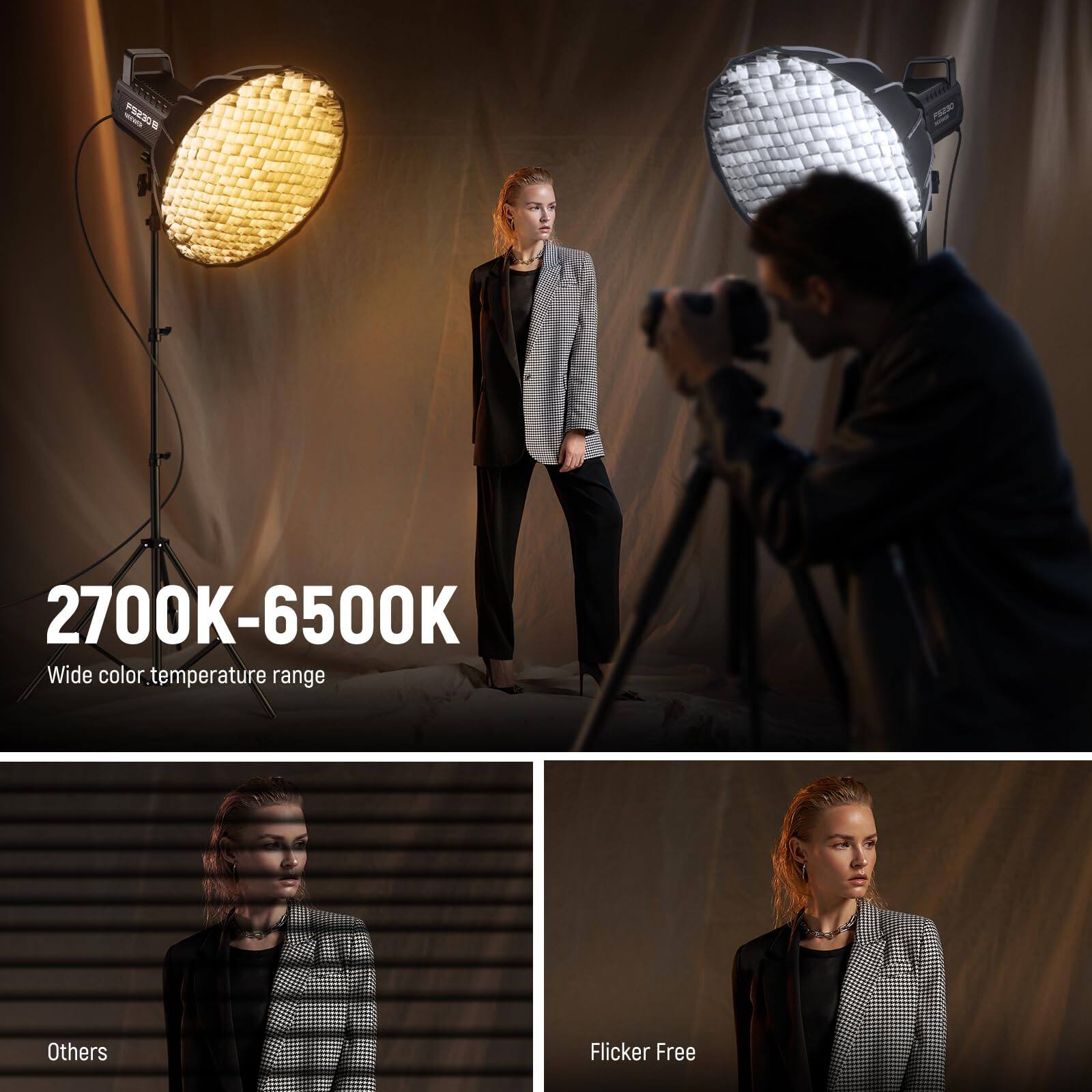 - P230
- PAZEC
- 2700K-6500K Wide color temperature range
- Others
- Flicker Free