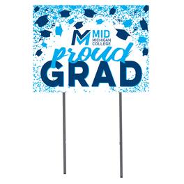 Jardine - Mid Michigan College 18'' x 24'' Grad Yard Sign - White