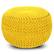 Front. Simpli Home - Renee Round Pouf - Golden Yellow.