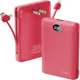 MOSZAR LLC - Travel Battery Portable Phone Charger Compact Lightweight - Red