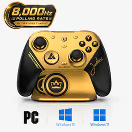 GameSir - G7 Pro 8k Wireless Controller for PC, Mag-Res TMR Sticks, Hall Effect Triggers, 8000Hz Polling Rate, Tri-Mode Connect - Black/Gold