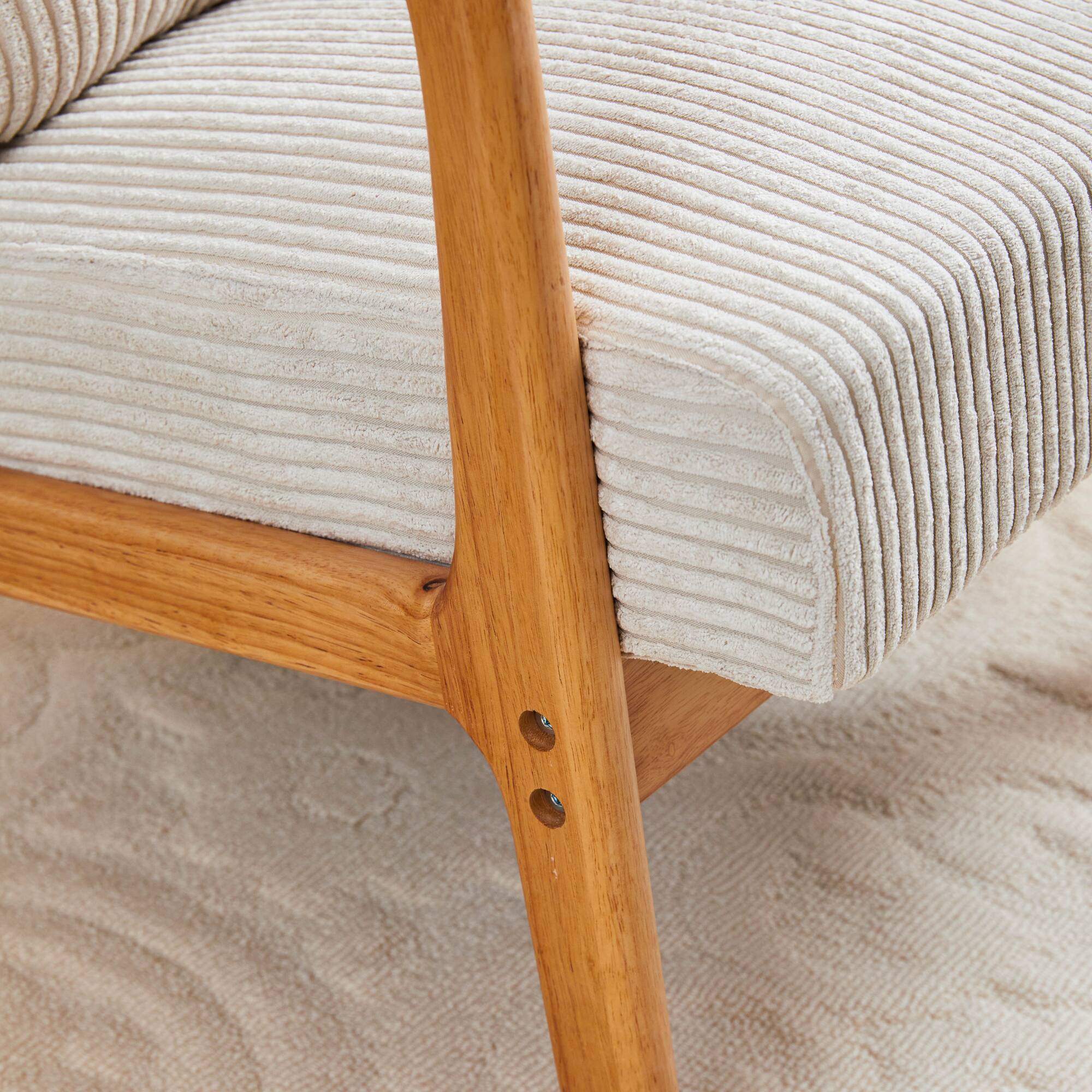 Alt View 8. GOODSILO - Modern Upholstered Accent Chair with Solid Wood Frame and Pillow for Living Room, Bedroom, or Balcony - Beige.