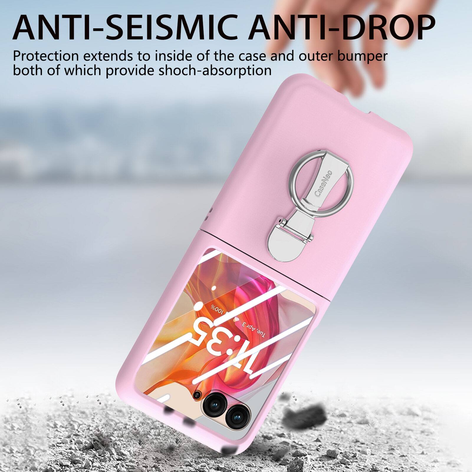 ANTI-SEISMIC ANTI-DROP Protection extends to inside of the case and outer bumper both of which provide shock-absorption