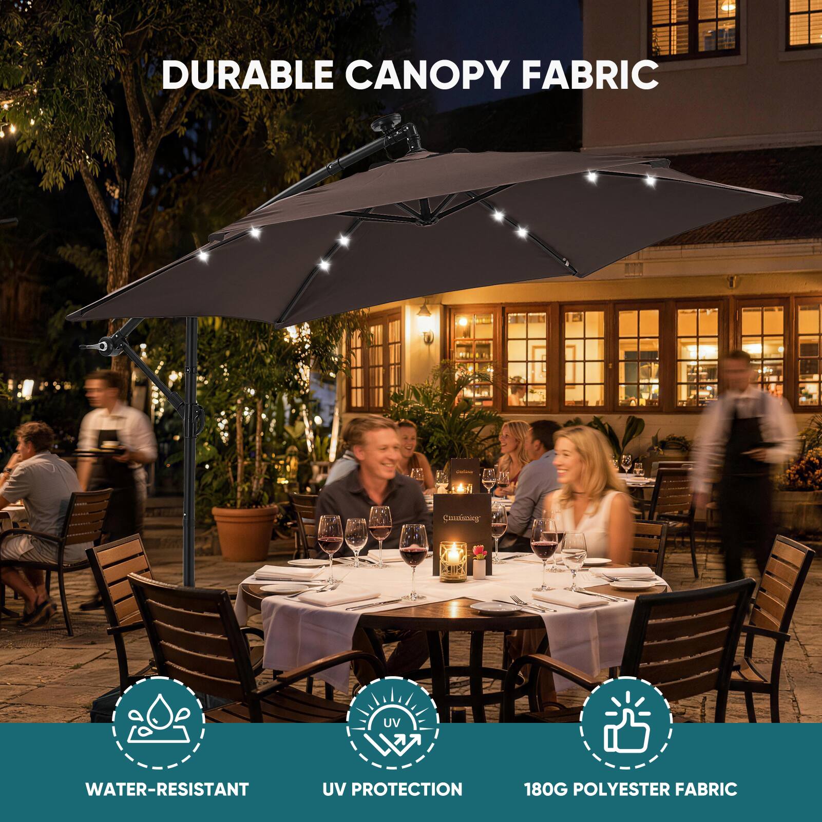 DURABLE CANOPY FABRIC - Cammnoeg UV KE WATER-RESISTANT UV PROTECTION 180G POLYESTER FABRIC