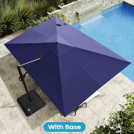 Crestlive Products - 12ft Aluminum Slide-tilt Cantilever Patio Umbrella with 350lbs Base - Navy blue