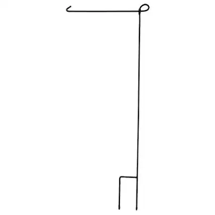 Front. BreeBe - Garden Flag Stake (Unassembled) - Black.