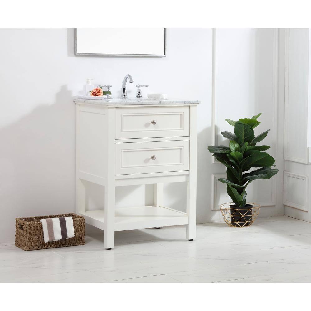 Alt View 10. Elegant Kitchen and Bath - 24 in. Single bathroom vanity set in White - White.