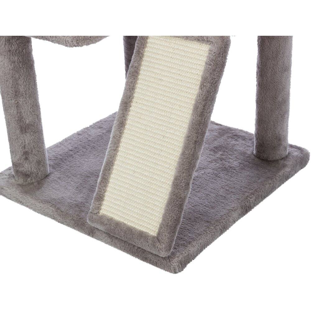 Alt View 4. TRIXIE - Pepito Plush & Sisal 2-Level 39.4" Cat Tree with Scratching Posts & Condo, Gray - Gray.