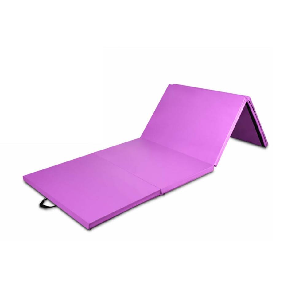 Left. Kadyn - Gymnastics Mat, Exercise Tumbling Mat,8 x 4 Feet Folding Gymnastics Tumbling Mat-Purple - Purple.