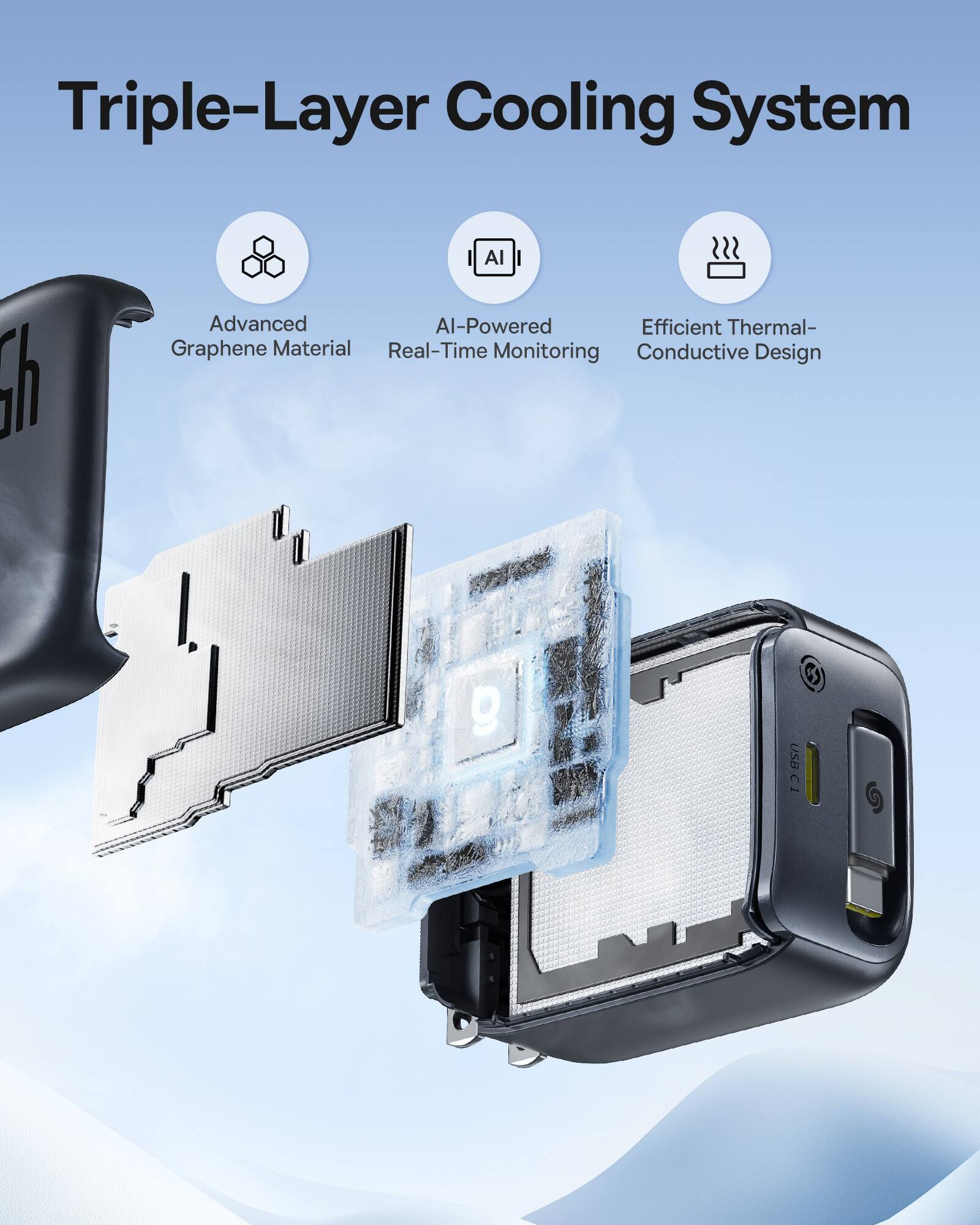 Triple-Layer Cooling System

Advanced Graphene Material
AI-Powered Real-Time Monitoring
Efficient Thermal-Conductive Design