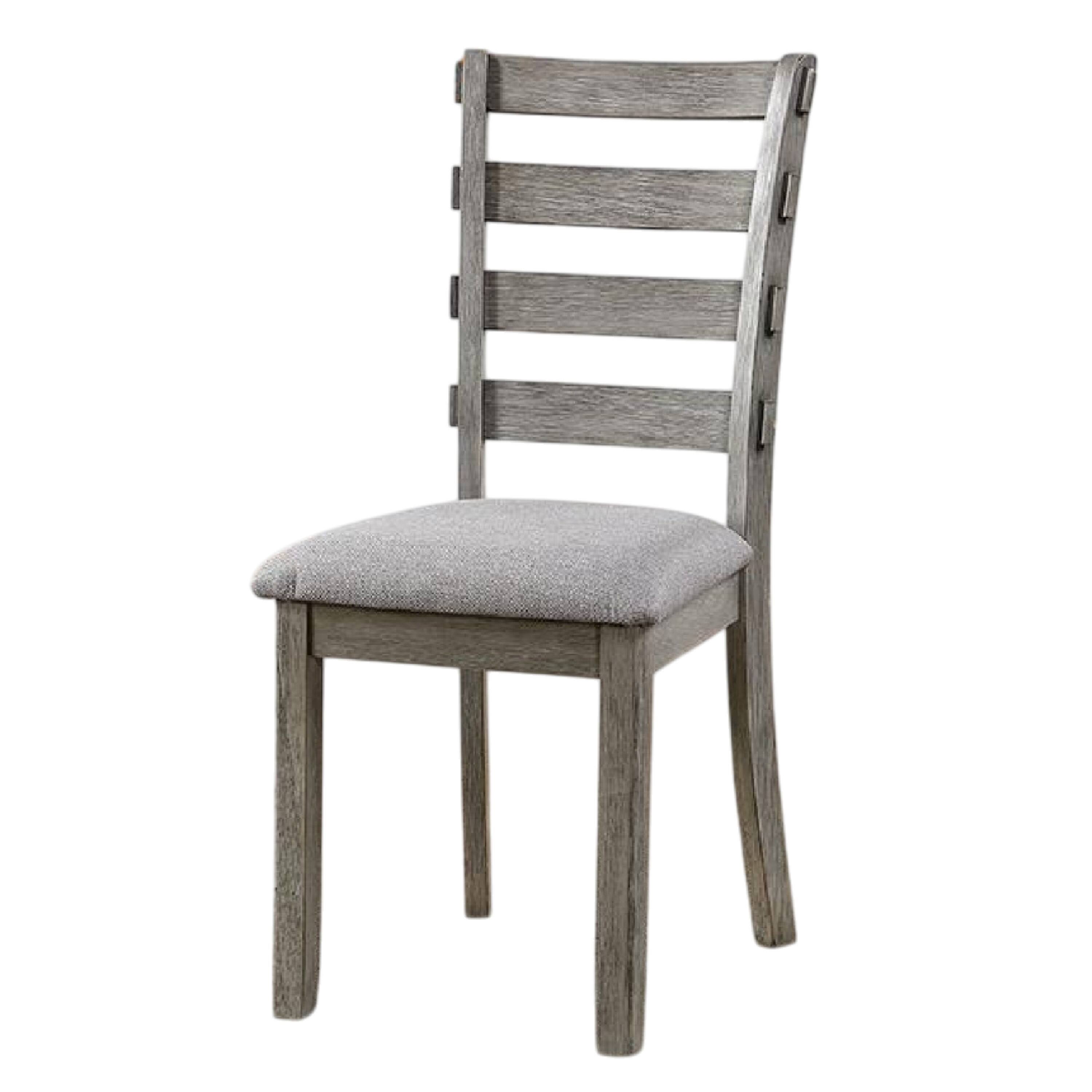 Alt View 1. Manhattan Lane - Lais Side Dining Chair Set of 2, Ladder Backrest, Solid Wood - Gray.