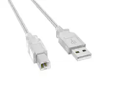 Front. Cable Leader - USB 2.0 Type A Male to B Male Printer Cable, 480Mbps, Double-Shielded, Gold-Plated - Clear.