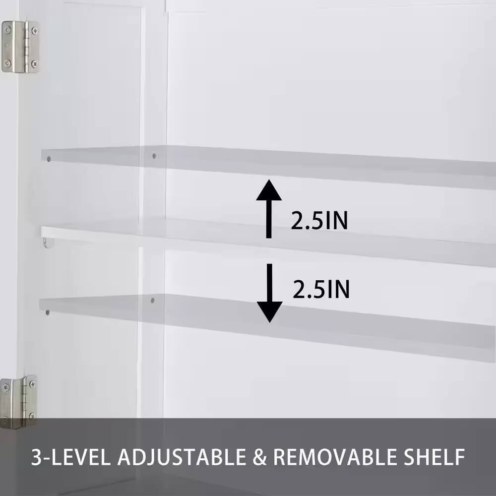 3-Level Adjustable & Removable Shelf  
2.5IN  
2.5IN