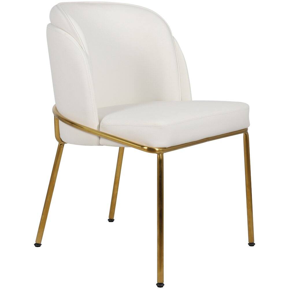 Alt View 4. Meridian Furniture - Jagger White Vegan Leather Dining Chair, Set of 2 - White.
