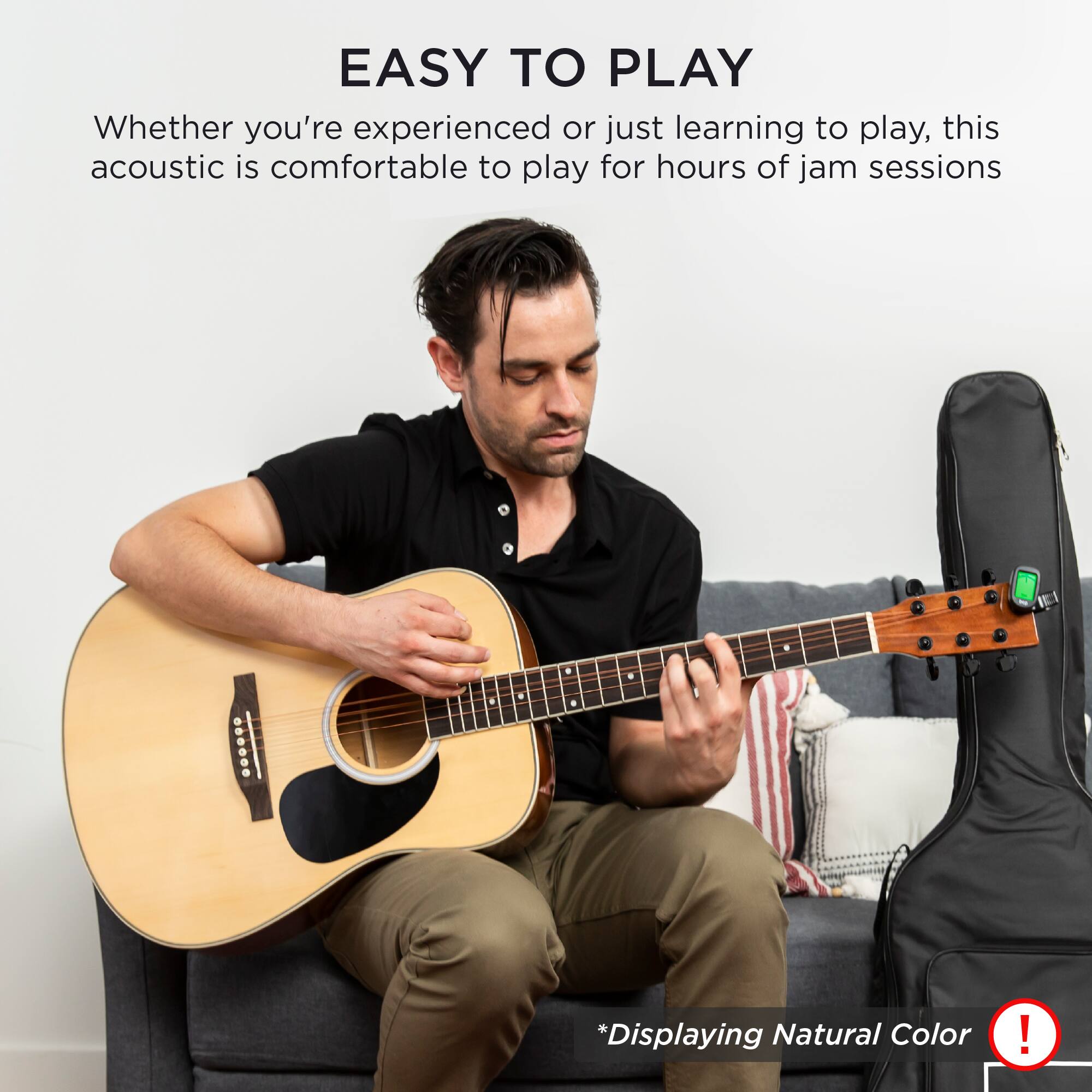 EASY TO PLAY

Whether you're experienced or just learning to play, this acoustic is comfortable to play for hours of jam sessions.

*Displaying Natural Color
