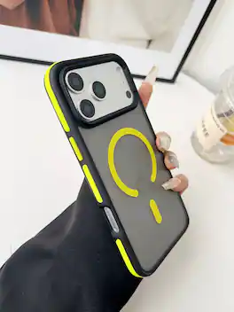 Dteck - Matte Frosted Magnetic Back Case for Apple iPhone 17 Pro Max Translucent Slim Cover - Yellow
