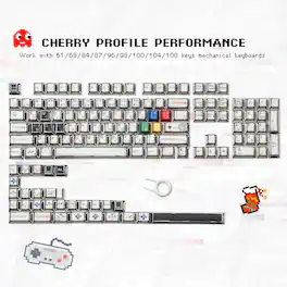 Womier - PBT Keycaps, Cherry Profile Dye-Sub Theme Keycaps for Cherry Gateron MX Switches Mechanical Keyboards - Youxi-137 Keys