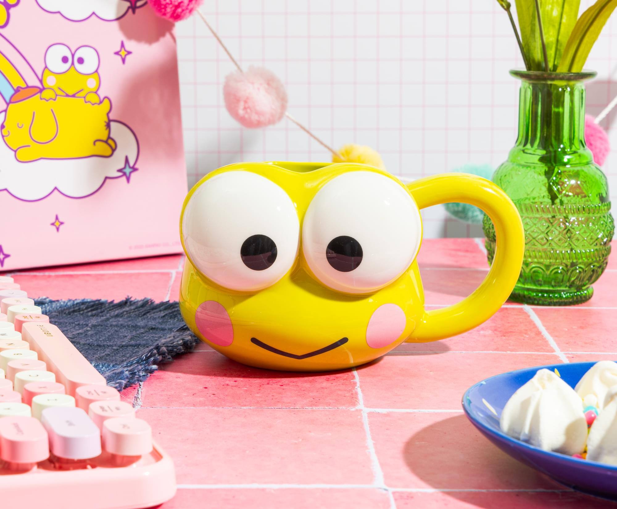 Alt View 2. Silver Buffalo - Sanrio Keroppi Sculpted Ceramic Mug | Holds 20 Ounces - Green.