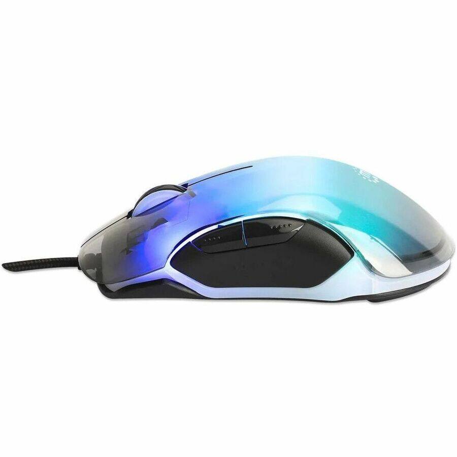 Alt View 4. Manhattan - Manhattan RGB LED Wired Optical USB Mouse - Full-size Mouse - Optical - Cable - Transparent - USB Type A - 12800 dpi - Transparent.