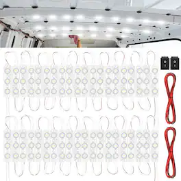 ACJPR - 12V 240 LED Van Interior Light Kit, Ceiling Lamp with Switch, White Lighting