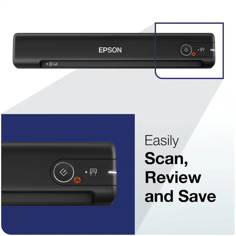 Epson WorkForce ES 50 Mobile Color Sheetfed Document Scanner Black ...