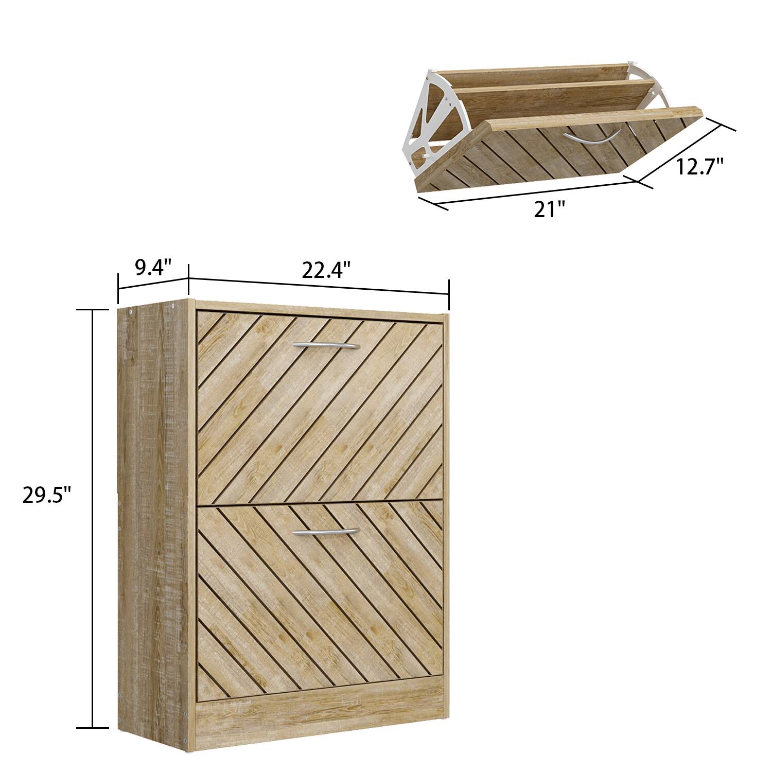 29.5", 22.4", 9.4", 12.7", 21"