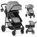 Front. Costway - Costway 2 in 1 Foldable Baby Stroller Kids Travel Newborn Infant Buggy Pushchair 22 lbs - Gray.