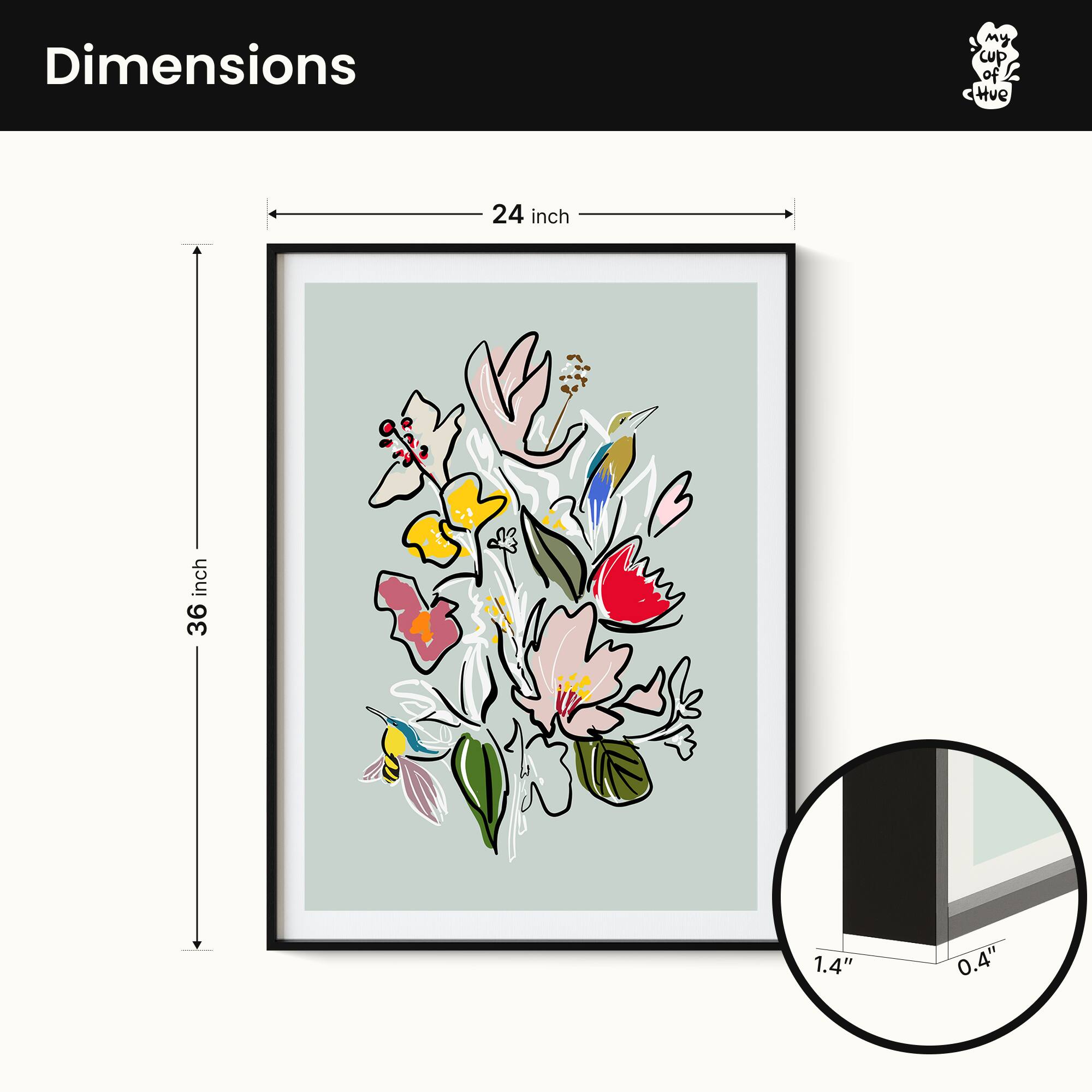 Dimensions  
24 inch x 36 inch  
1.4" x 0.4"