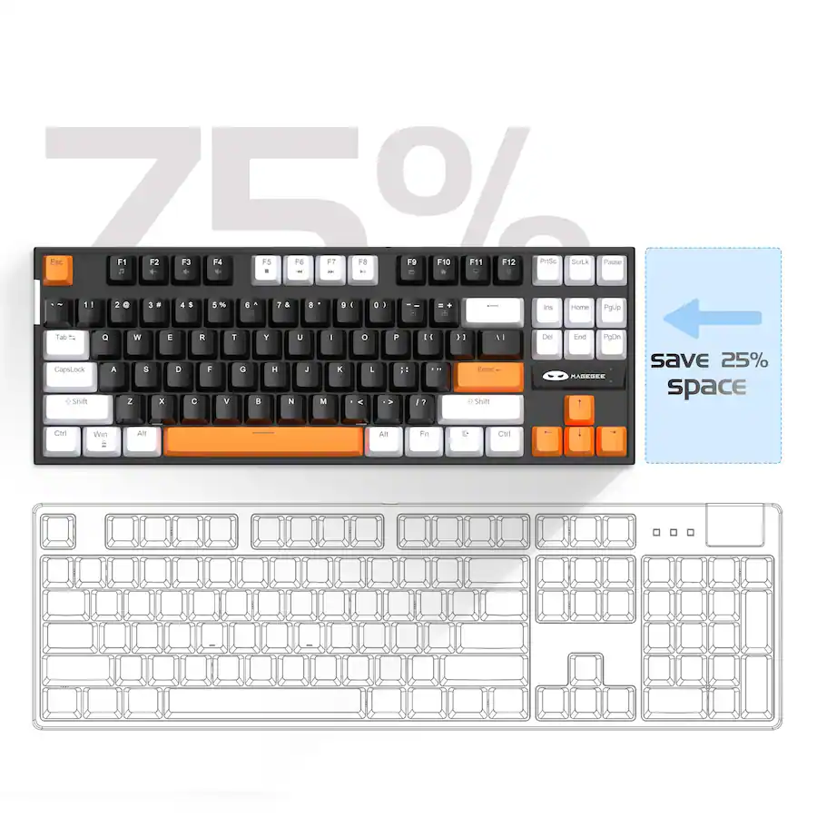 COTTAGE 75 Mechanical Gaming Backlit Compact Tkl Computer Keyboards For ...
