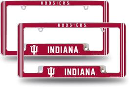 Rico Industries - Indiana Hoosiers (Set of 2) Chrome Metal License Plate Frames with Bold Full Frame Design - Multi