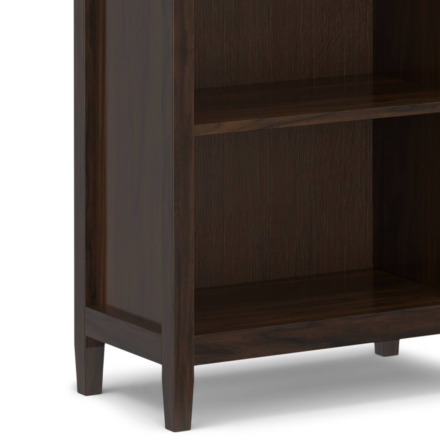 Alt View 7. Simpli Home - Warm Shaker 72 inch Tall Solid Wood 5 Shelf Bookcase in Tobacco Brown - Tobacco Brown.