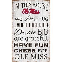 Fan Creations - Ole Miss Rebels 11'' x 19'' Team In This House Sign - Multicolor