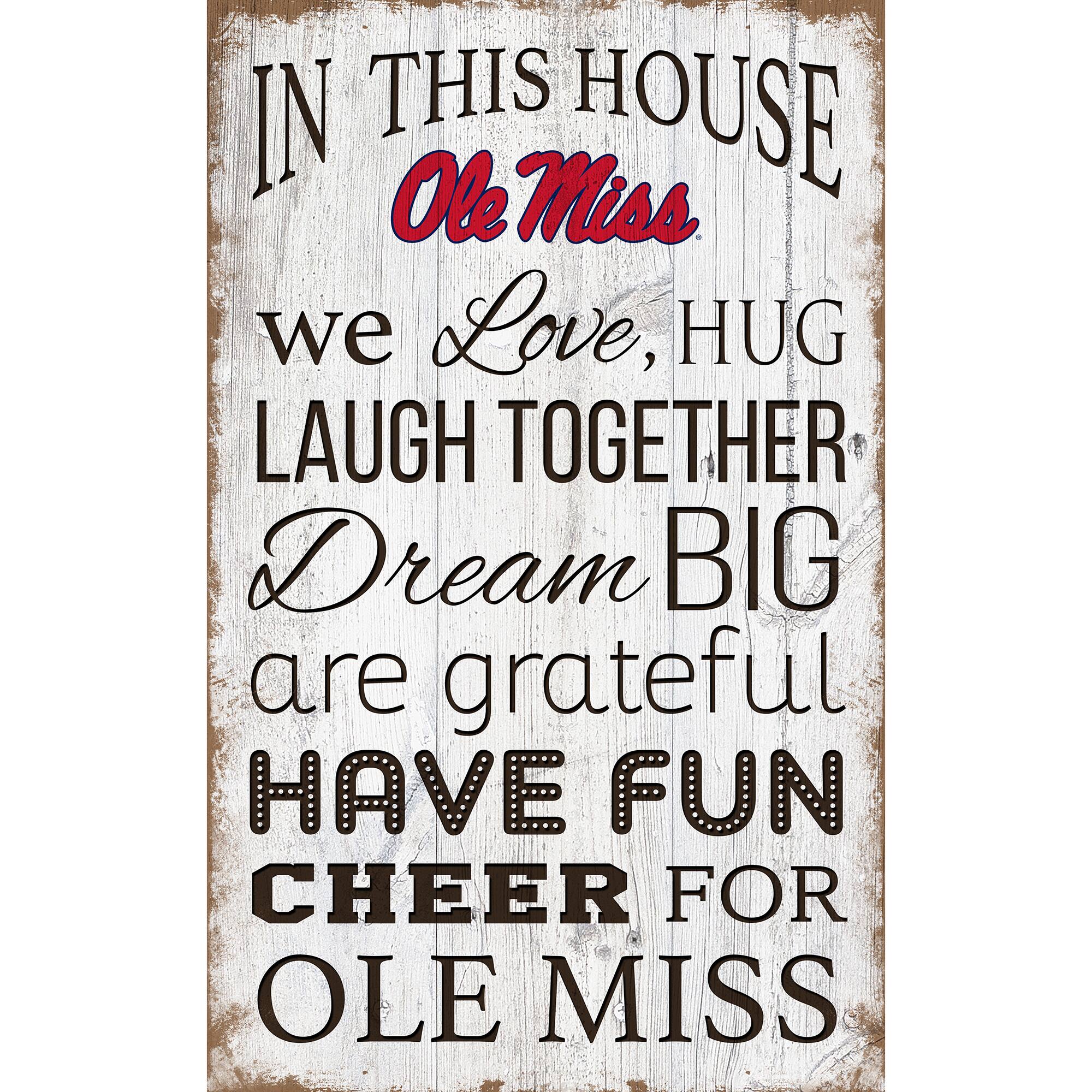 Ole Miss Rebels 11'' x 19'' Team In This House Sign