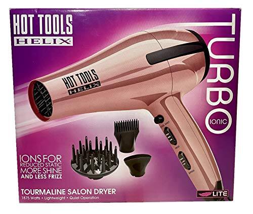 HOT TOOLS HELIX TURBO IONIC SALON DRYER 1875 Watts Lightweight Quiet Operation IONS FOR REDUCED STATIC MORE SHINE AND LESS FRIZZ