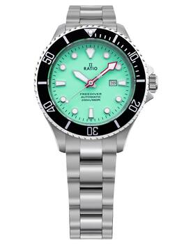 RATIO - FreeDiver Sapphire Stainless Steel Dial Automatic RTFL835 200M Women's Watch - Green