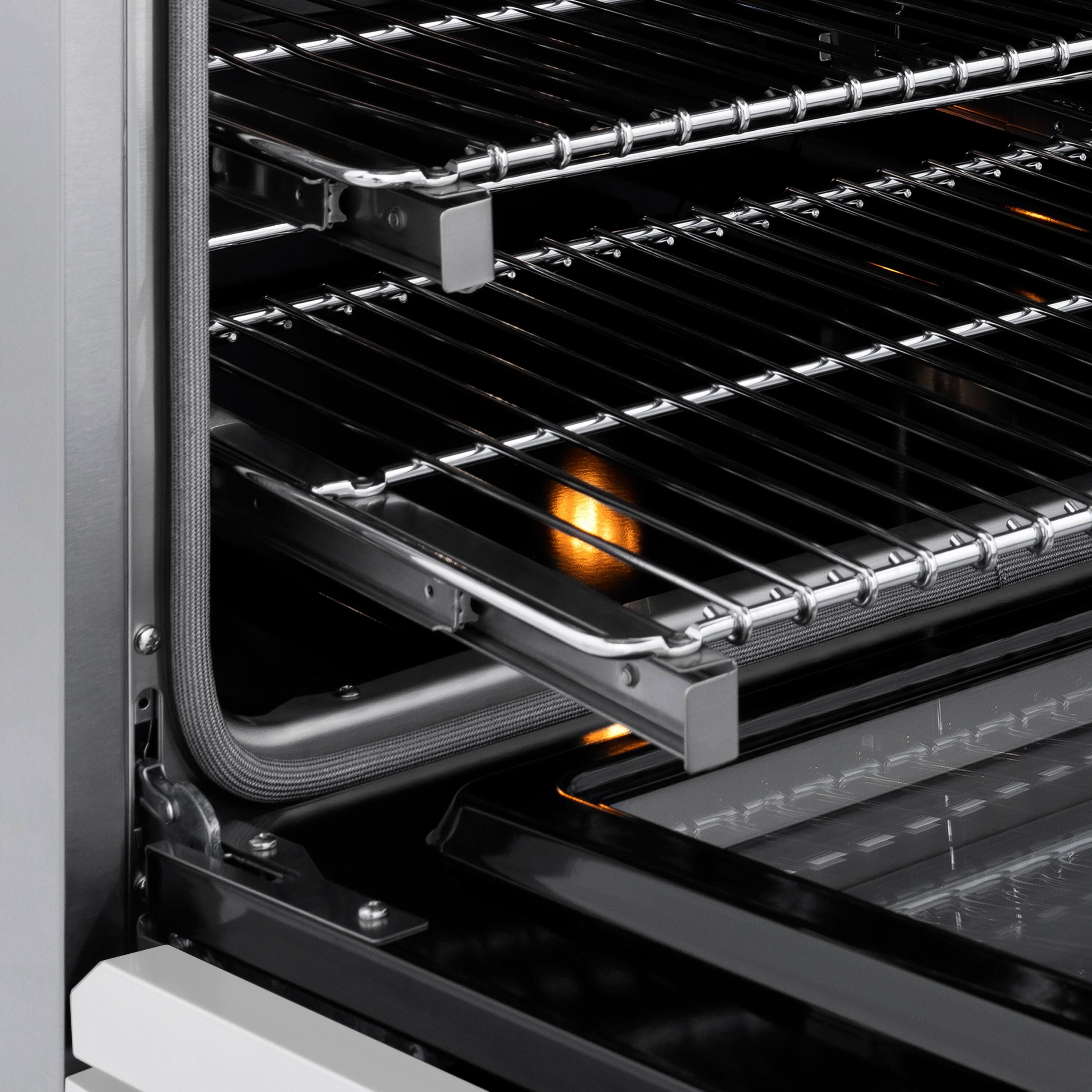 Alt View 4. ZLINE - Autograph 30 in. 4.2 cu. ft. Paramount Freestanding Induction Range with 4 Burners and Bronze Accents with White Door - Matte White.