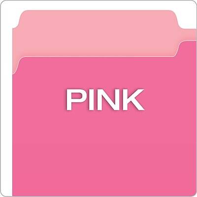 Alt View 3. Pendaflex -  Two-Tone Recycled File Folder, 1/3-Cut Tab, Assorted, Legal Size, Pink, 100/Box  - Pink.