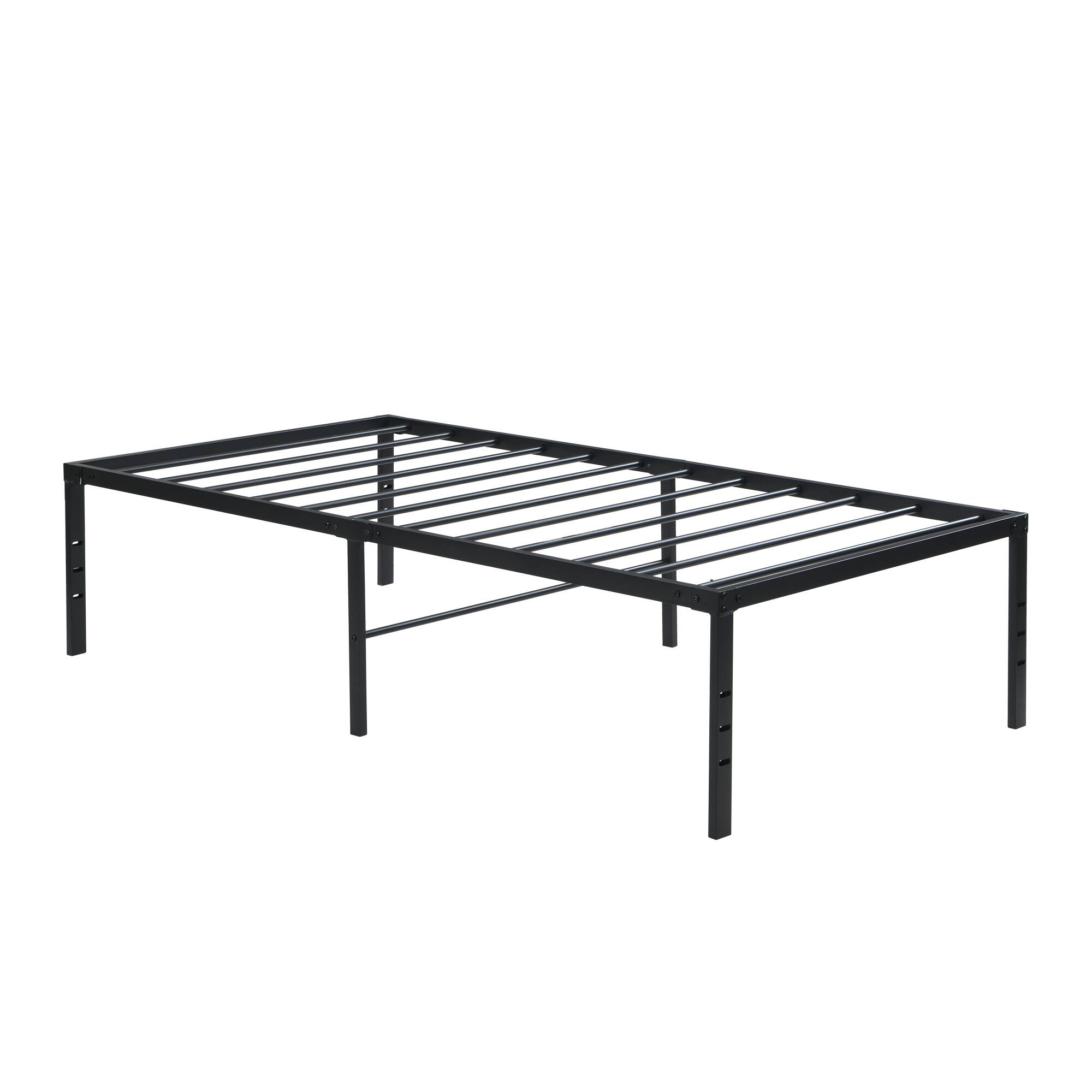 Alt View 2. GOODSILO - Heavy Duty Twin Size Metal Bed Frame with Quick Assembly and Under Bed Storage Space - Black.