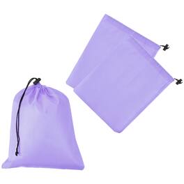 Unique Bargains - Drawstring Stuff Sack with Toggle 10x12 Inch 3pcs Waterproof Travel Storage Pouch for Gym Hiking Yoga Office Shoes - Light Purple