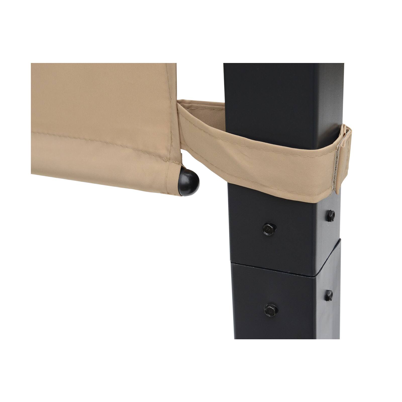 Alt View 4. Outsunny - 8' x 10' Retractable Pergola Canopy Steel Frame Polyester Fabric Gazebo with Retractable Canopy Shade Awning - Khaki.