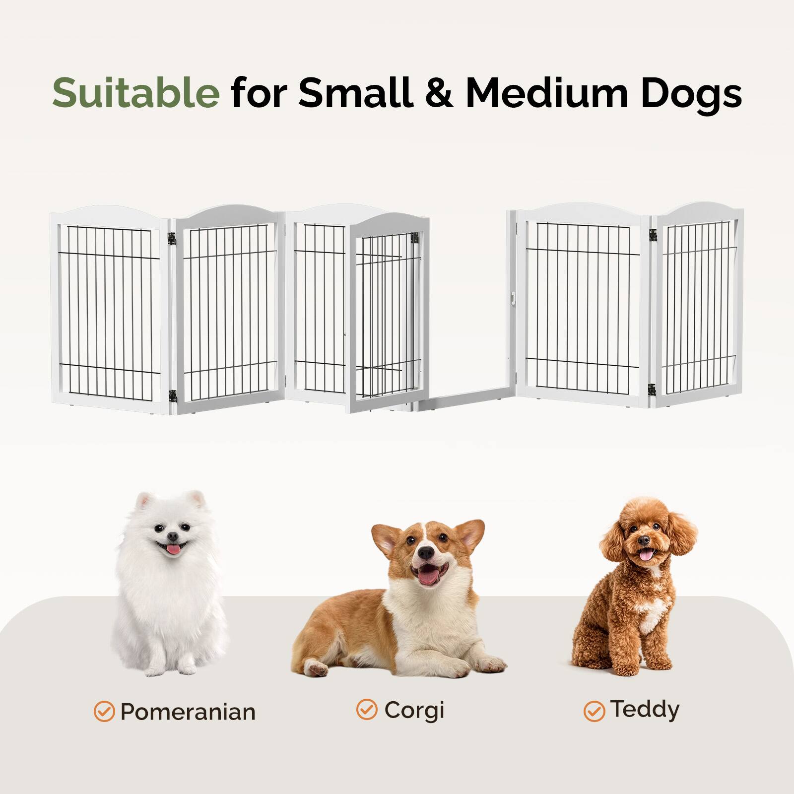 Suitable for Small & Medium Dogs

- Pomeranian
- Corgi
- Teddy