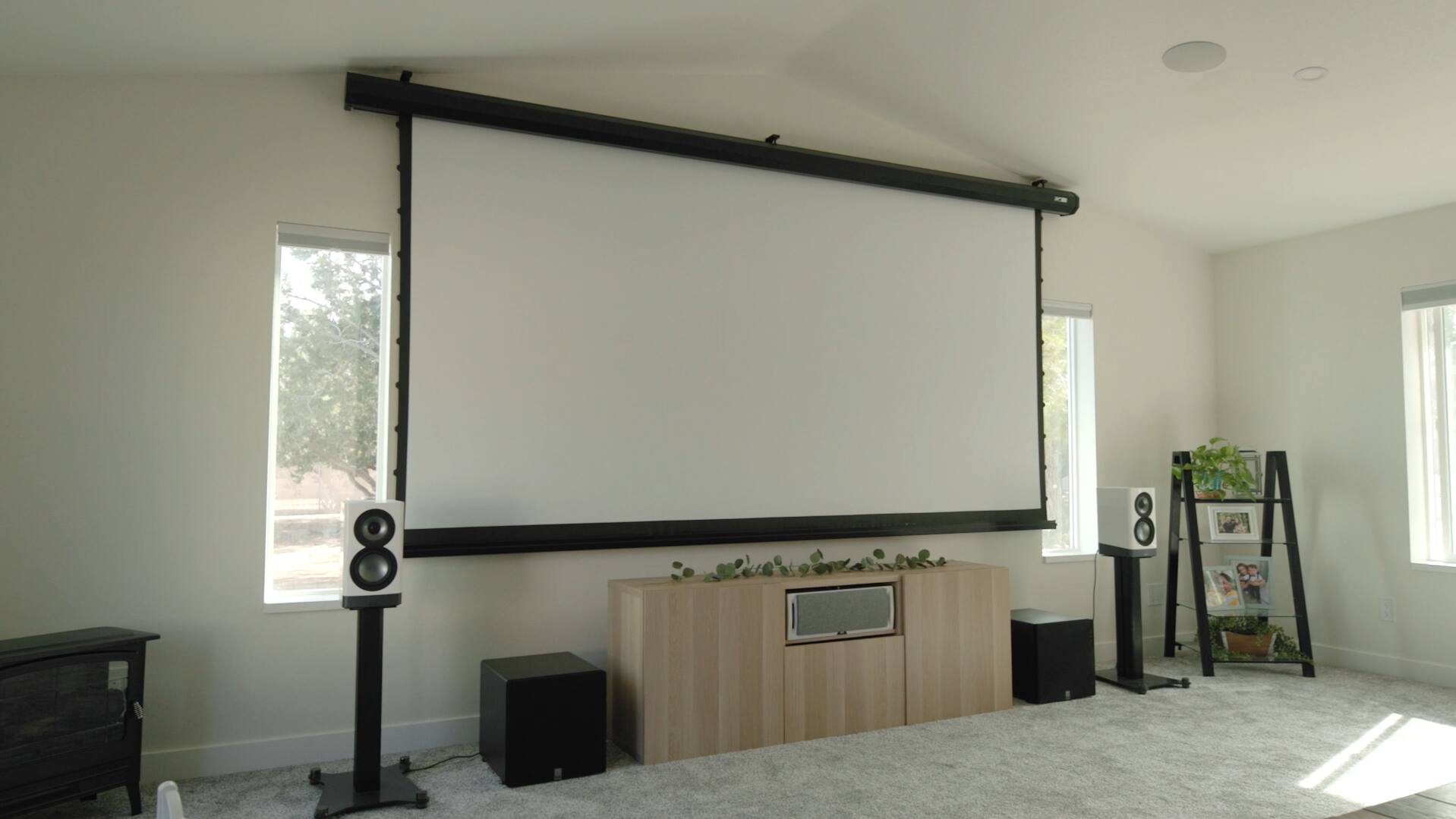 Alt View 1. Elite Screens - CineTension 3 Electric Matte White Tab-Tensioned Projection Screen, 150" Diag,16:9, ProgrammableDrop,IR/RF Rmts,TE150HW3 - Black.