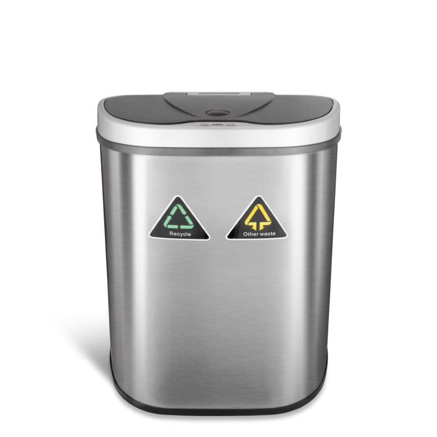 Nine Stars - Dual Compartment Motion Sensor Trash Can 18.5 Gallon