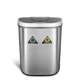 Nine Stars - Dual Compartment Motion Sensor Trash Can 18.5 Gallon