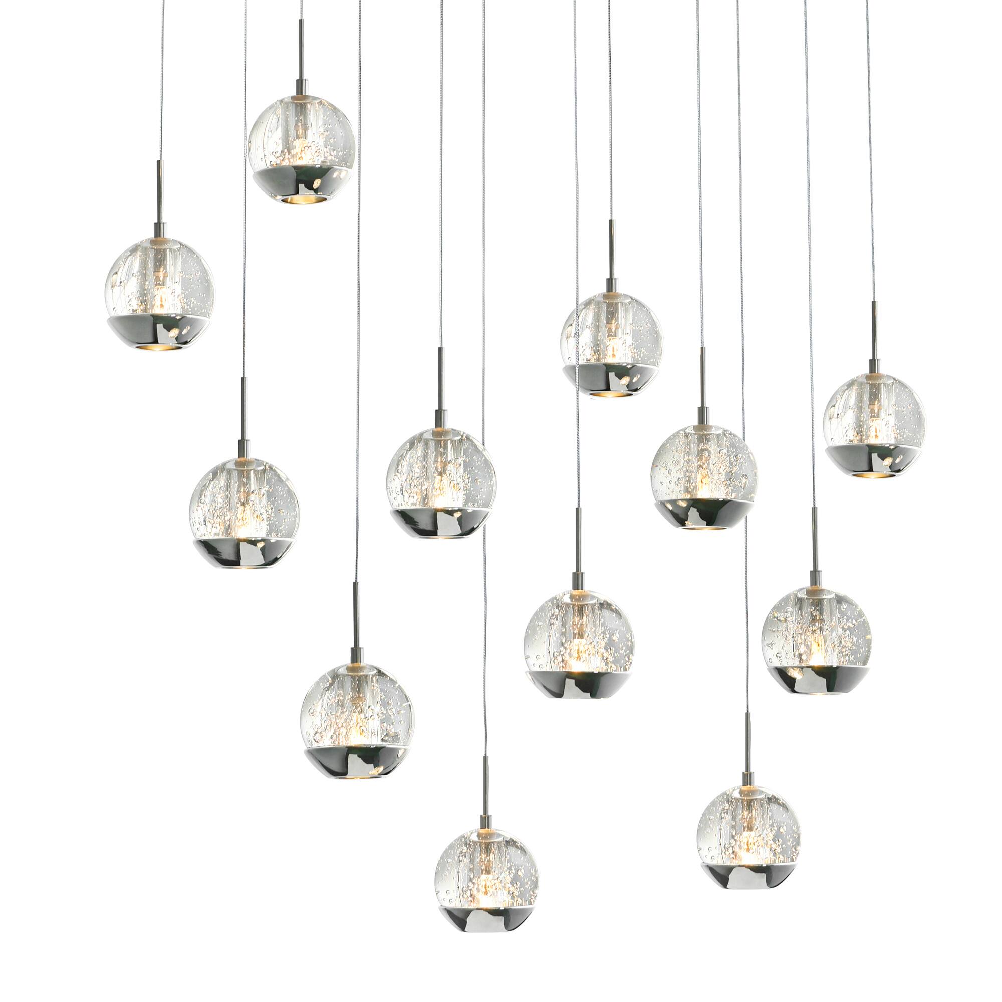 Angle. CWI Lighting - Perrier 12 Light Multi Light Pendant With Chrome Finish - Chrome.