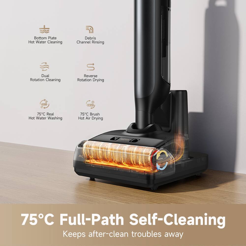 MOVA M10 Wet Dry Cordless Mop Vacuum, 18000Pa Suction, 180° Lie