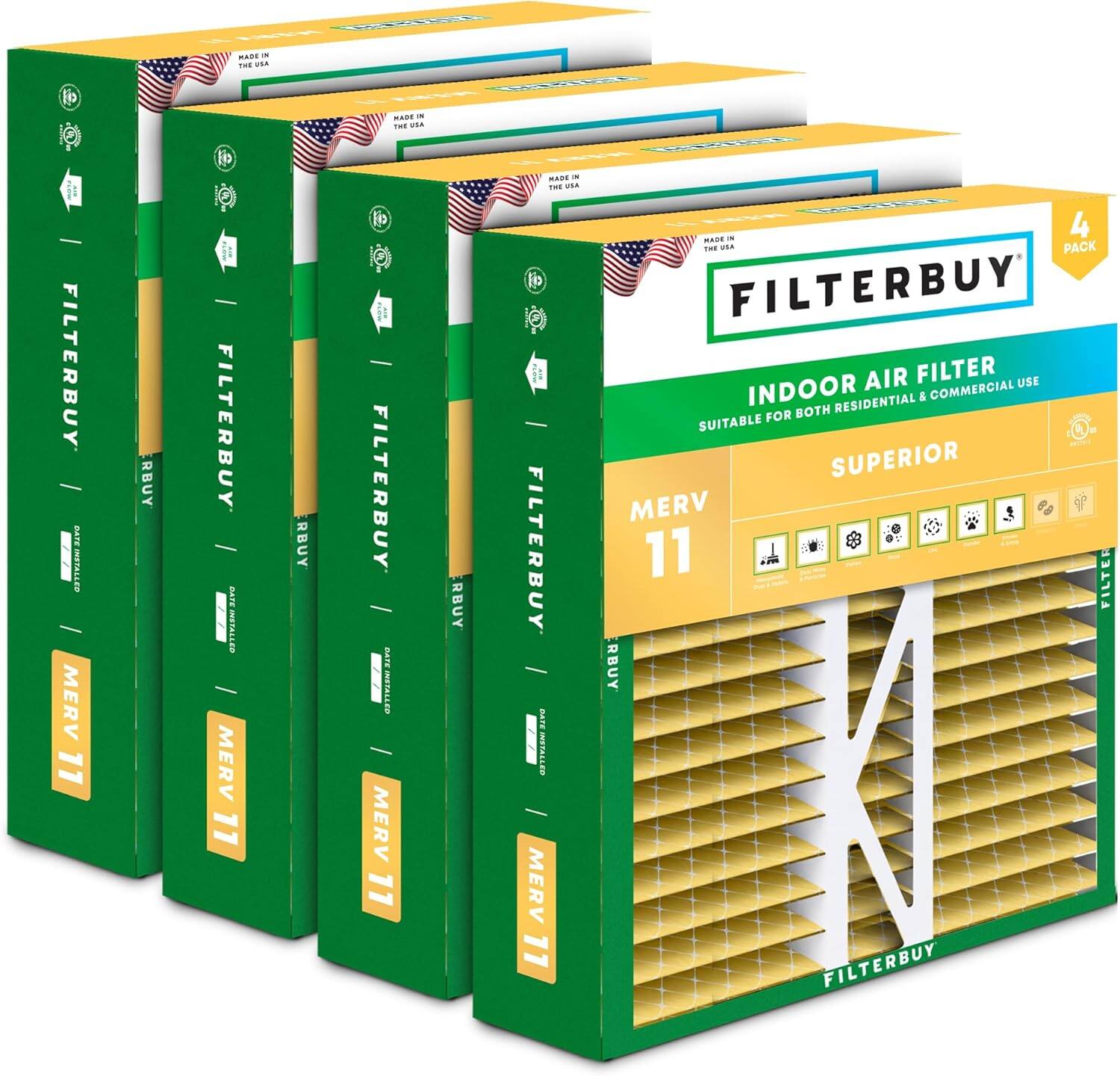 RARE - THE USE - FILTERBUY I have MERV 11 RBUY o FILTERBUY : DATE INSTALLED I MERV 11 RBUY .E - THE vin lio FILTERBUY I PREMIUM MERV 11 RBUY KAR - - US. o FILTERBUY GiCo.de MERV 11 - - 4 PACK THE USE FILTERBUY AIR FILTER USE INDOOR RESIDENTIAL & COMMERCIAL FOR BOTH SUITABLE - SUPERIOR MERV 11 FILTERBUY