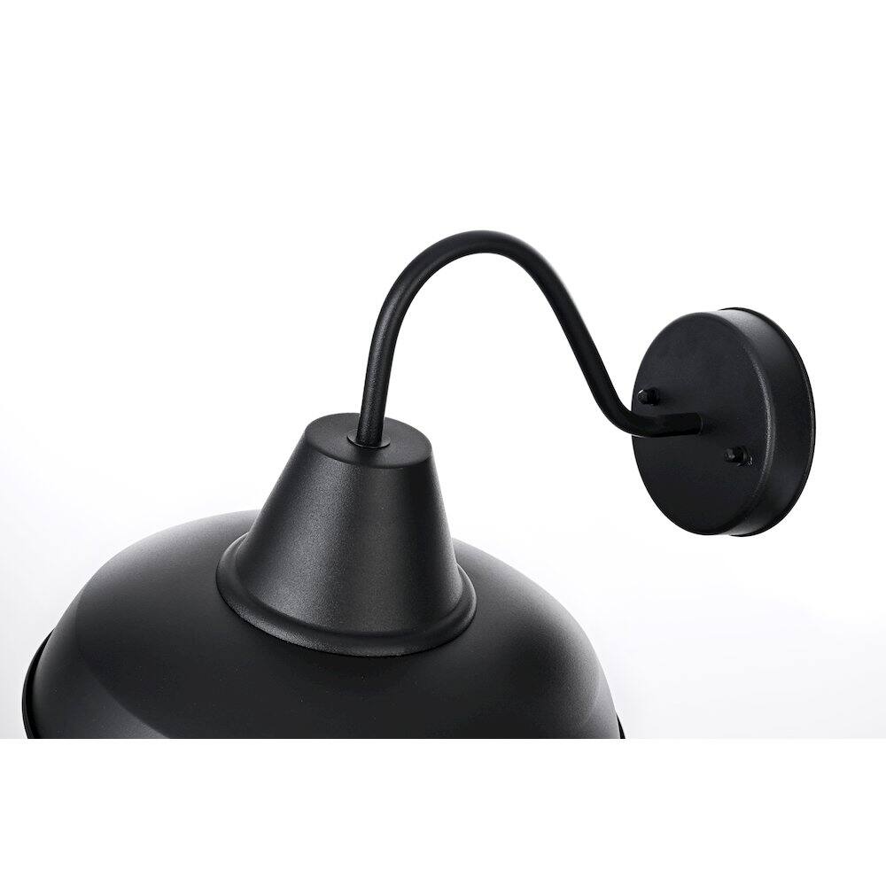 Alt View 2. Elegant Lighting - Tinsley 15 inch Outdoor Wall sconce in Black - Black And Clear.