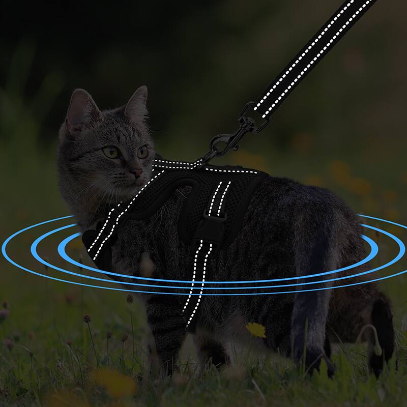 Alt View 2. Supet - Cat Harness & Leash - Black.
